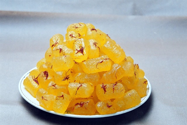 Agra petha assortment in four flavours — plain, kesar, angoori and pan